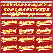 Load image into Gallery viewer, Custom Red White-Gold Authentic Baseball Jersey
