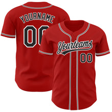 Load image into Gallery viewer, Custom Red Black-White Authentic Baseball Jersey

