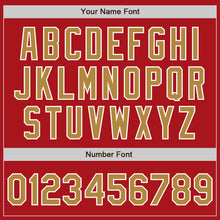 Load image into Gallery viewer, Custom Red Old Gold-White Authentic Baseball Jersey
