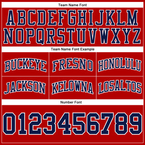 Custom Red Navy-White Authentic Throwback Basketball Shorts