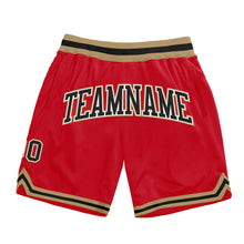 Load image into Gallery viewer, Custom Red Black-Old Gold Authentic Throwback Basketball Shorts
