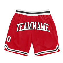 Load image into Gallery viewer, Custom Red White-Black Authentic Throwback Basketball Shorts
