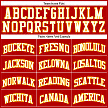 Load image into Gallery viewer, Custom Red White-Gold Authentic Throwback Basketball Jersey
