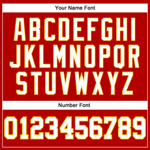 Load image into Gallery viewer, Custom Red White-Gold Authentic Throwback Basketball Jersey
