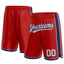 Load image into Gallery viewer, Custom Red White-Navy Authentic Basketball Shorts
