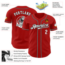 Load image into Gallery viewer, Custom Red White-Black Authentic Baseball Jersey
