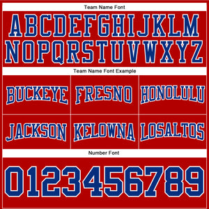 Custom Stitched Red Royal-White Football Pullover Sweatshirt Hoodie
