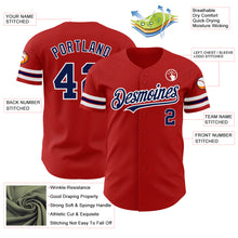 Load image into Gallery viewer, Custom Red Navy-White Authentic Baseball Jersey
