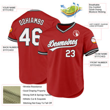 Load image into Gallery viewer, Custom Red Black Authentic Throwback Baseball Jersey
