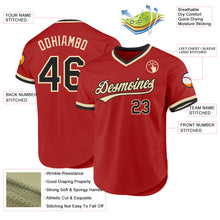 Load image into Gallery viewer, Custom Red Black-Cream Authentic Throwback Baseball Jersey
