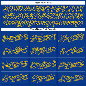 Custom Royal Royal-Gold Authentic Baseball Jersey