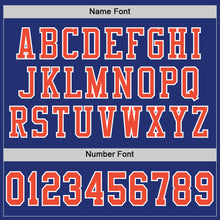 Load image into Gallery viewer, Custom Royal Orange-White Mesh Authentic Throwback Football Jersey
