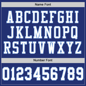 Custom Royal White-Light Blue Mesh Authentic Throwback Football Jersey