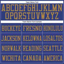 Load image into Gallery viewer, Custom Royal Royal-Old Gold Mesh Authentic Football Jersey
