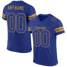 Load image into Gallery viewer, Custom Royal Royal-Old Gold Mesh Authentic Football Jersey
