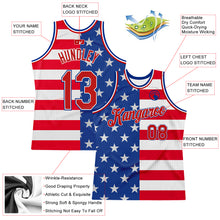 Load image into Gallery viewer, Custom Royal Red-White 3D Pattern Design American Flag Authentic Basketball Jersey
