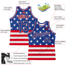 Load image into Gallery viewer, Custom Royal Royal-Red 3D Pattern Design American Flag Authentic Basketball Jersey
