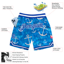 Load image into Gallery viewer, Custom Royal Royal-White 3D Pattern Design Anchors Authentic Basketball Shorts
