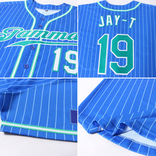 Load image into Gallery viewer, Custom Royal White Pinstripe Kelly Green-White Authentic Baseball Jersey
