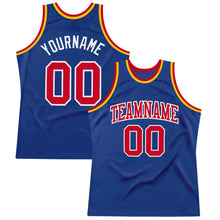 Load image into Gallery viewer, Custom Royal Red-White Authentic Throwback Basketball Jersey
