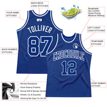 Load image into Gallery viewer, Custom Royal Royal-White Authentic Throwback Basketball Jersey
