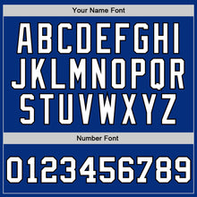 Load image into Gallery viewer, Custom Royal White-Black Authentic Throwback Basketball Jersey

