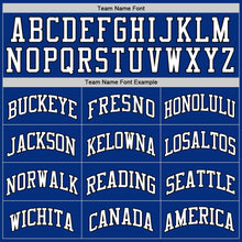 Load image into Gallery viewer, Custom Royal White-Black Authentic Throwback Basketball Jersey
