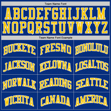 Load image into Gallery viewer, Custom Royal Gold-White Authentic Throwback Basketball Jersey

