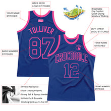 Load image into Gallery viewer, Custom Royal Royal-Pink Authentic Throwback Basketball Jersey
