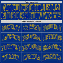 Load image into Gallery viewer, Custom Royal Royal-Gold Authentic Throwback Basketball Jersey
