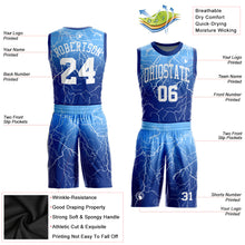 Load image into Gallery viewer, Custom Royal White-Light Blue Round Neck Sublimation Basketball Suit Jersey

