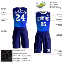 Load image into Gallery viewer, Custom Royal White-Navy Round Neck Sublimation Basketball Suit Jersey
