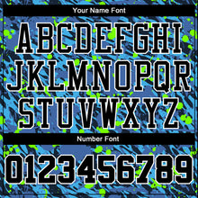 Load image into Gallery viewer, Custom Royal Black-Neon Green Music Festival Round Neck Sublimation Basketball Suit Jersey
