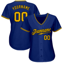 Load image into Gallery viewer, Custom Royal Gold-Black Authentic Baseball Jersey
