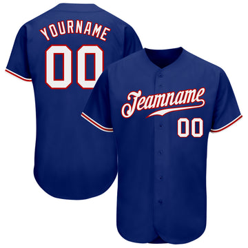 Custom Royal White-Red Authentic Baseball Jersey