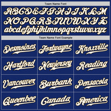 Load image into Gallery viewer, Custom Royal White Old Gold-Black Authentic Baseball Jersey
