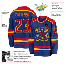 Load image into Gallery viewer, Custom Royal Red-Gold Hockey Jersey
