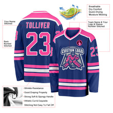 Load image into Gallery viewer, Custom Royal Pink-White Hockey Jersey
