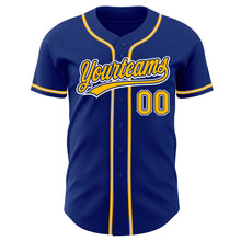 Load image into Gallery viewer, Custom Royal Gold-White Authentic Baseball Jersey
