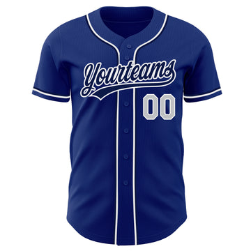 Custom Royal Gray-White Authentic Baseball Jersey