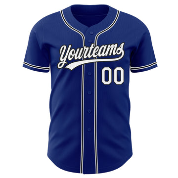 Custom Royal White-Black Authentic Baseball Jersey