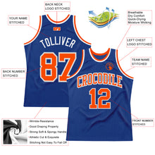Load image into Gallery viewer, Custom Royal Orange-Gray Authentic Throwback Basketball Jersey
