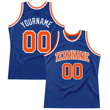 Load image into Gallery viewer, Custom Royal Orange-Gray Authentic Throwback Basketball Jersey
