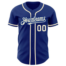 Load image into Gallery viewer, Custom Royal Cream Authentic Baseball Jersey
