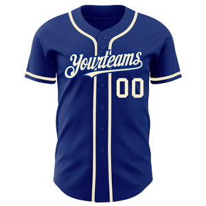 Custom Royal Cream Authentic Baseball Jersey
