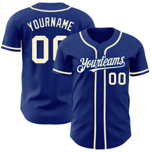 Load image into Gallery viewer, Custom Royal Cream Authentic Baseball Jersey
