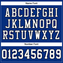 Load image into Gallery viewer, Custom Royal White-Balck Mesh Authentic Football Jersey
