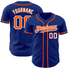 Load image into Gallery viewer, Custom Royal Orange-White Authentic Baseball Jersey
