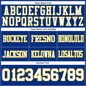 Custom Royal White-Yellow Mesh Authentic Football Jersey