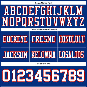 Custom Royal White-Red Mesh Authentic Football Jersey